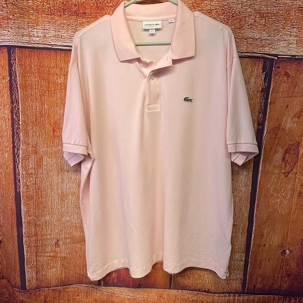 Lacoste Men's Classic Fit Short Sleeve Pique Polo Shirt in Light Pink XXL